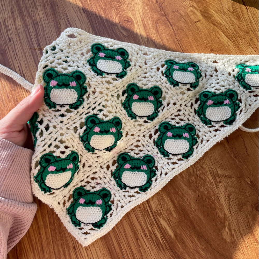 Knitted Head Scarf 🐸💚